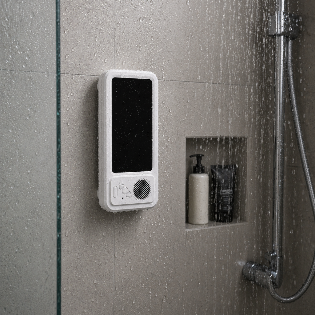 SteamPod™ Waterproof Shower Phone Holder & Bluetooth Speaker