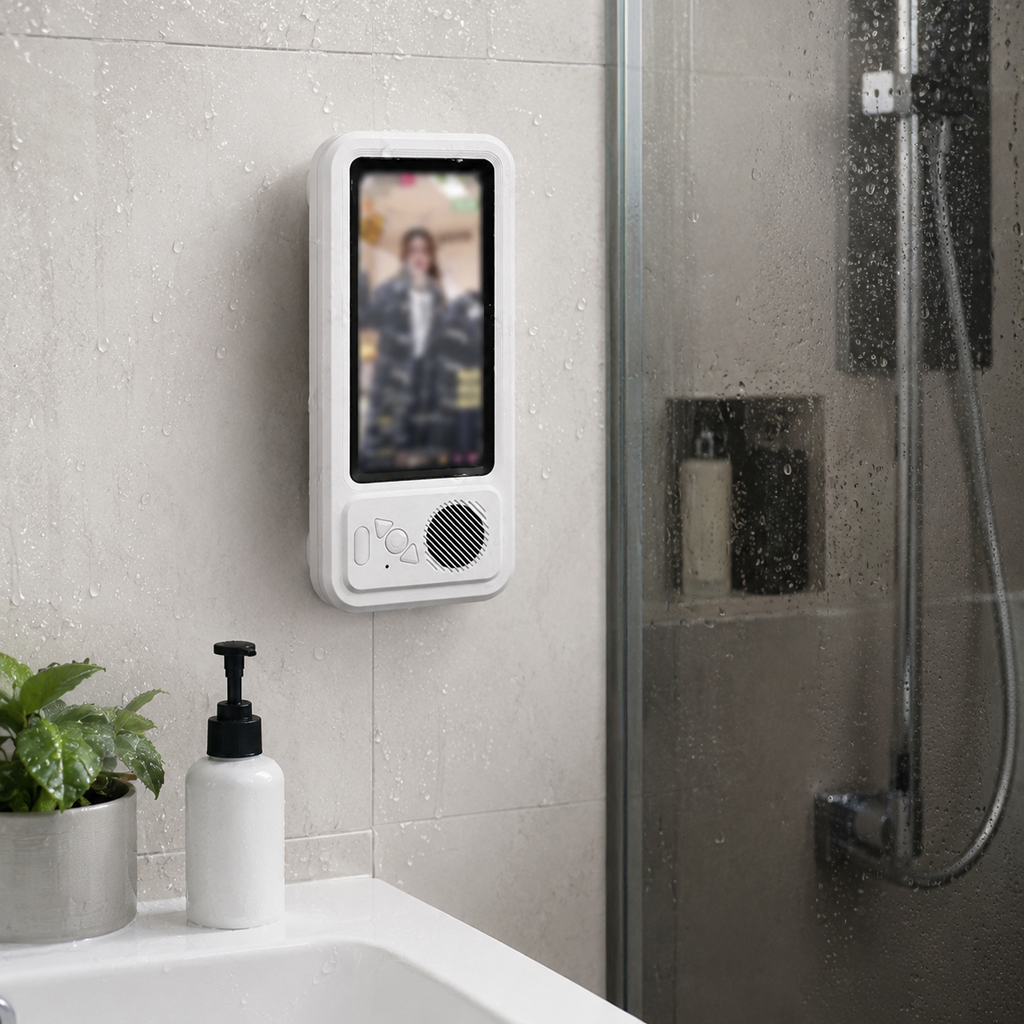 SteamPod™ Waterproof Shower Phone Holder & Bluetooth Speaker